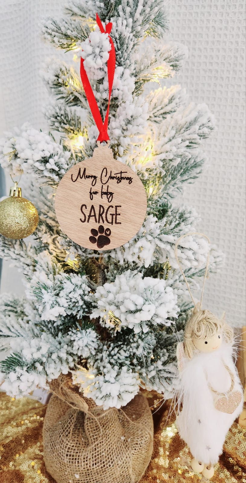 Fur baby Christmas tree ornament (personalised)